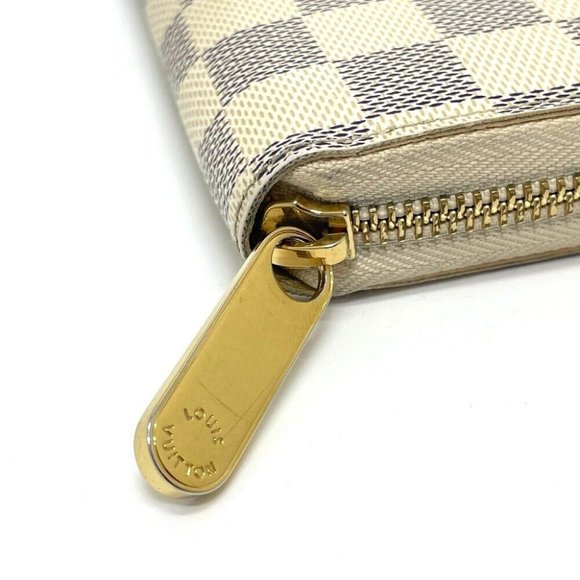 LOUIS VUITTON DamierAzur Zippy Wallet Zip Around Long Wallet White - Picture 5 of 12